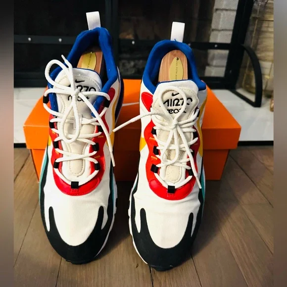 Men’s Nike White, Red, Yellow, and Blue Sneakers - Picture 2 of 8